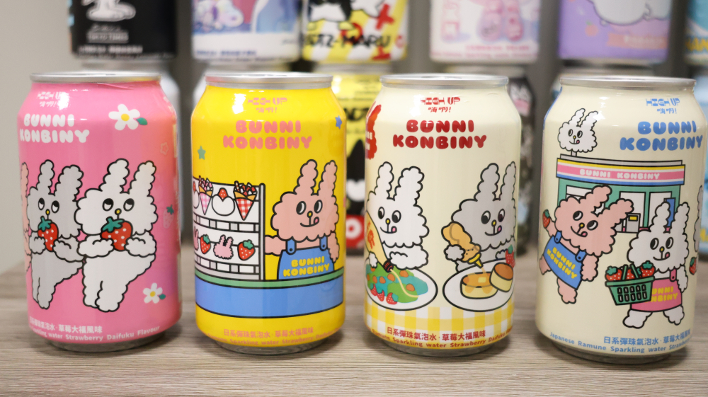 日系彈珠氣泡水（草莓大福風味）BUNNI KONBINY