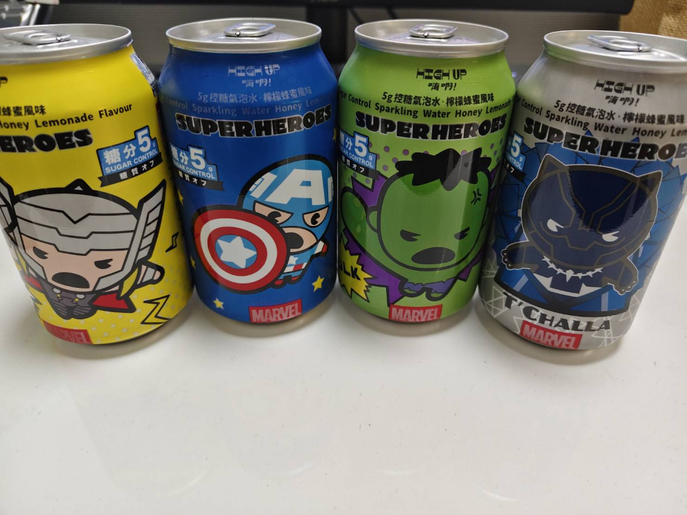 HIGH UP 5g控糖氣泡水（檸檬蜂蜜風味）曼威Q版2