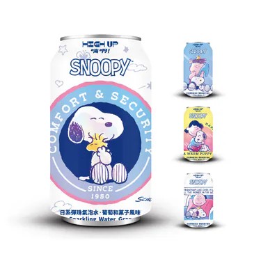 日系彈珠氣泡水（葡萄和菓子風味）史努比
