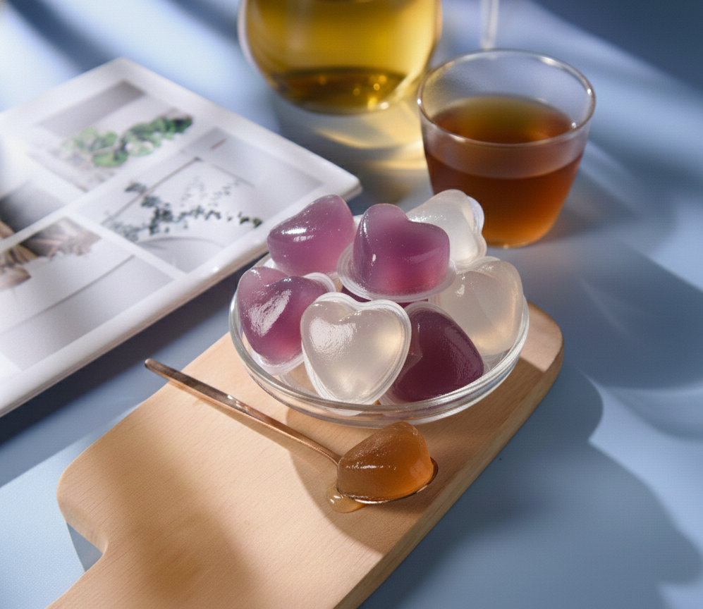 綜合口味心型果凍(荔枝、葡萄、梅子)