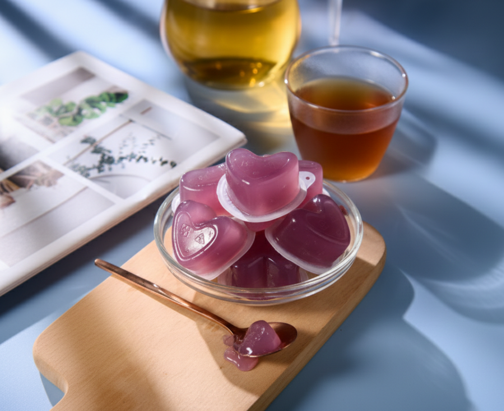 綜合口味心型果凍(荔枝、葡萄、梅子)